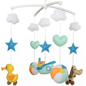 Colorful Boat Duck Dog Balloon Handmade Baby Musical Crib Mobile Hanging Toy Gift Boys Girls Nursery Room Decor