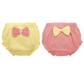 2 Pack Baby Girls Bloomer Shorts Diaper Covers Briefs with Bow Lovely Underwear for Toddler