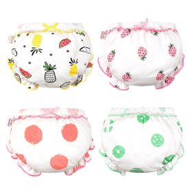 4 Pack Baby Infant Toddler Ruffle Bloomer Shorts Breathable Cotton Diaper Covers - Lovely Fruits