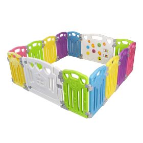 Baby Playpen Kids Activity Centre Safety Play Yard Home Indoor Outdoor New Pen (Multicolour;  Classic Set 14 Panel)
