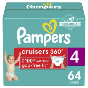 Pampers Cruisers 360 Fit Diapers, Active Comfort, Size 4, 64 Count