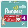 Pampers Cruisers 360 Fit Diapers, Active Comfort, Size 4, 21 Count