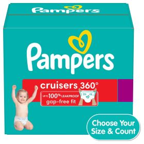 Pampers Cruisers 360 Fit Diapers, Active Comfort, Size 3, 132 Count