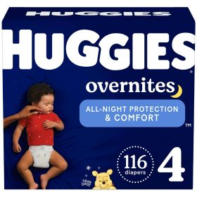 Huggies Overnites NIghttime Baby Diaper Size 4;  116 Count