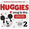 Huggies Snug & Dry Baby Diapers Size 2;  Count 222
