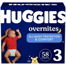 Huggies Overnites NIghttime Baby Diaper Size 3;  58 Count