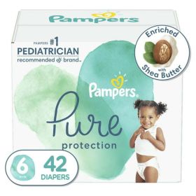Pampers Pure Protection Natural Diapers Size 6, 42 Count