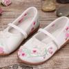 White - Chinese Traditional Embroidery Shoes Flower Loafers Girls Ballet Flats