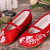 Red - Chinese Traditional Embroidery Shoes Girls Ballet Flats Slip On Shoes