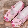 Pink - Chinese Traditional Embroidery Shoes Flower Ballet Flats Girls Loafers