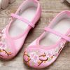 Pink - Chinese Traditional Embroidery Shoes Flower Shoes Girls Ballet Flats