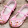 Pink - Chinese Traditional Embroidery Shoes Flower Shoes Girls Ballet Flats