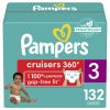 Pampers Cruisers 360 Fit Diapers, Active Comfort, Size 3, 132 Count