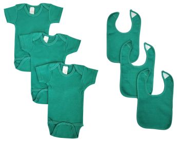 Unisex Baby 6 Pc Onezies and Bibs (size: Newborn)