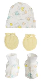Baby Boy, Baby Girl, Unisex Infant Caps, Booties, Mittens - 3 pc Set (size: Newborn)
