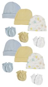 Boys Baby Caps and Mittens (Pack of 12) (size: Newborn)