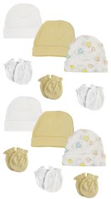 Baby Boy, Baby Girl, Unisex Infant Caps and Mittens (Pack of 12) (size: Newborn)