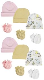 Baby Girls Caps and Mittens (Pack of 12) (size: Newborn)