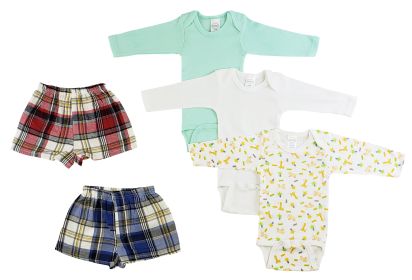 Infant Boys Long Sleeve Onezies and Boxer Shorts (size: medium)