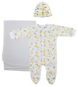 Unisex Newborn Baby 3 Pc Layette Sets (size: small)