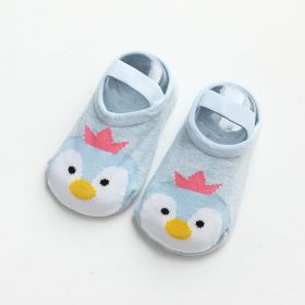 Baby Floor Socks Toddler Early Education Autumn Winter Cotton (Option: Blue Penguin-S)