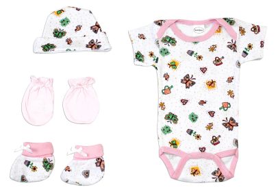 Newborn Baby Girls 4 Pc Layette Baby Shower Gift Set (size: Newborn)