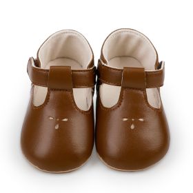 Indoor Non-slip Baby Rubber Sole Toddler Shoes (Option: Brown-11cm)