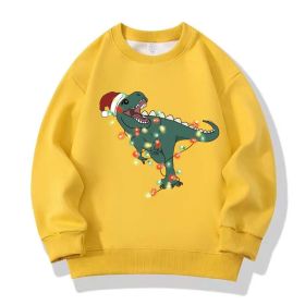 Children's Christmas Red Sweater Pure Cotton Autumn Clothes Western Style (Option: Yellow Dinosaur-80cm)