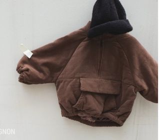 Ancient Fleece Pullover With Cotton Jacket (Option: Dark Brown-120cm)