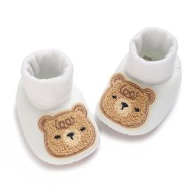 Winter Baby Plush Thick Warm Baby Toddler Shoes (Option: White-Inner Length 11CM)