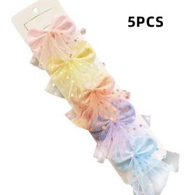 Chiffon Bow Ribbon Girls Hairpins Cute Colorful Bows Flowers Children Hair Clips Fashion Hair Accessories (Color: B- 2)