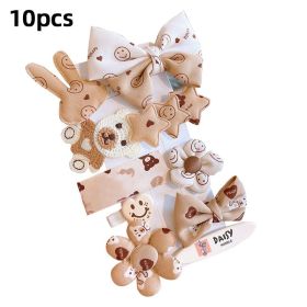 Cartoon Baby Girl Hair Clips Cute Bear Children Hairpin Bowknot Knitted Flower Kids Barretees Baby Hair Accessories (Color: B- 3)