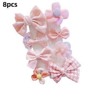 Cartoon Baby Girl Hair Clips Cute Bear Children Hairpin Bowknot Knitted Flower Kids Barretees Baby Hair Accessories (Color: D-1)