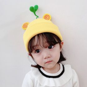 1-6Y Girls Boys Cute Rabbit Knitteed Hat (Color: Yellow, size: 1 6Y)