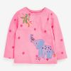 Baby Girl Elephant Embroidered & Dot Pattern Long Sleeve Shirt