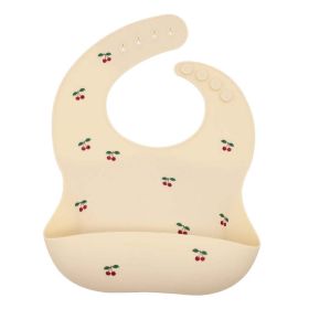 Baby Printed Pattern Food Grade Silicone Bibs (Color: Apricot, Size/Age: Average Size (0-8Y))