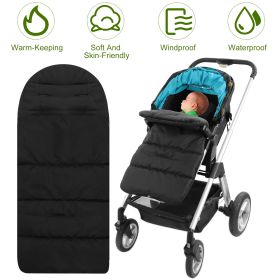 Baby Stroller Sleeping Bag Newborn Swaddle Wrap Toddle Winter Warm Footmuff Blanket (Color: Black)