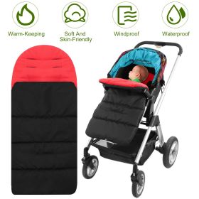 Baby Stroller Sleeping Bag Newborn Swaddle Wrap Toddle Winter Warm Footmuff Blanket (Color: Red)