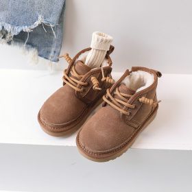 Fashion Thickened Warm Cotton Shoes (Option: Camel-22)