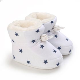 Baby Autumn And Winter Baby Shoes Cotton Shoes (Option: Black And White-Inner Length 12cm 76G)
